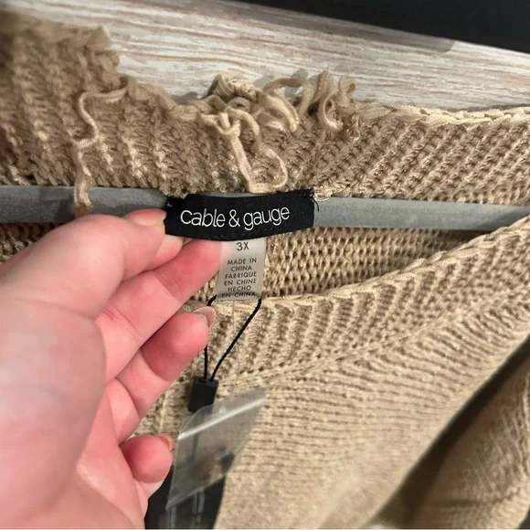 NWT Cable & Gauge Cream Crew Neck
Sweater Lightweight Knit 3X - Picture 6 of 6